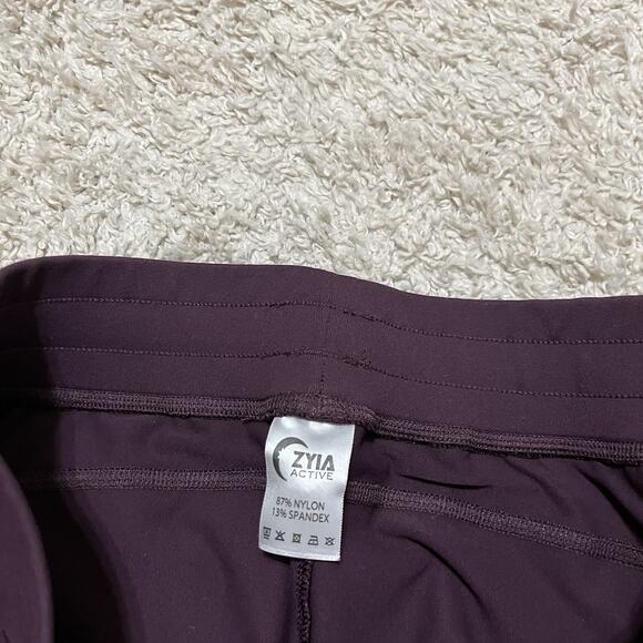Zyia Plum Purple Drawstring Tailored Athleisure Tapered Unwind Jogger Pants - Picture 6 of 7
